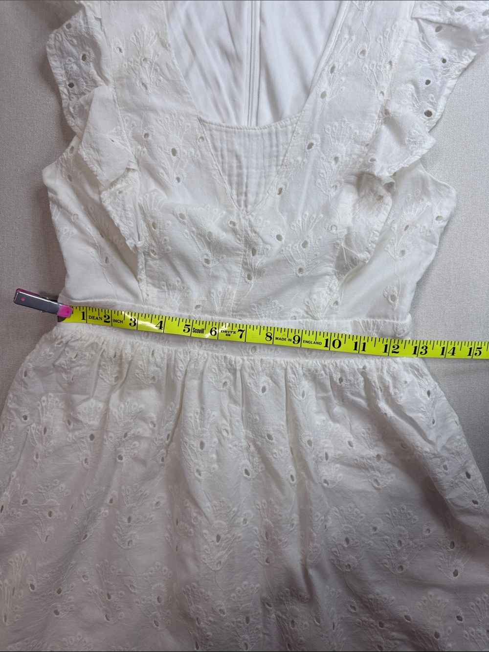 Lulu's White Eyelet Ruffle Mini Dress - Picture 6 of 7